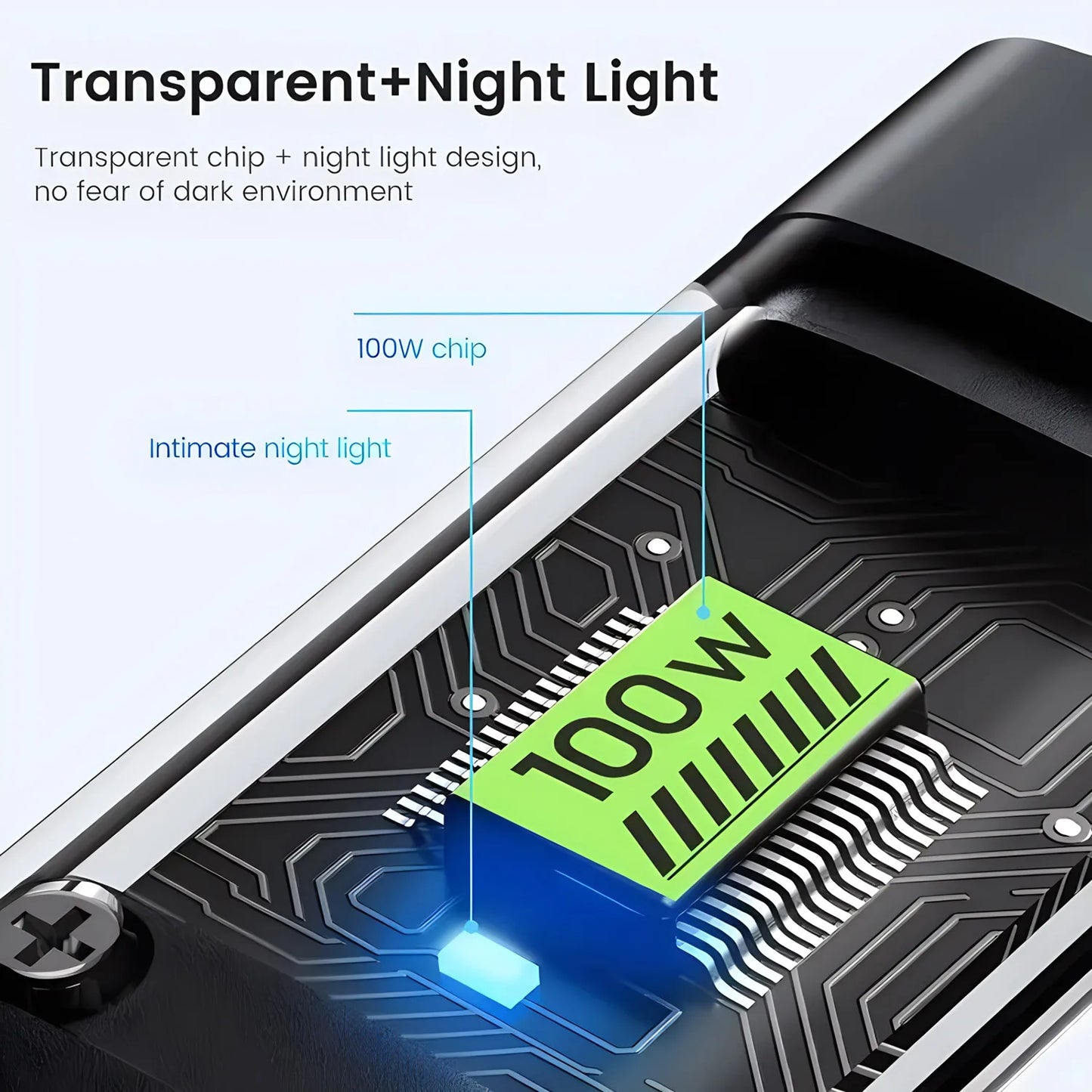 Transparent Luminous 3-In-1 Super Fast Charging Cable, 3 in 1 Charging Cable, Universal with Type-C Micro for Iphone15 14 13