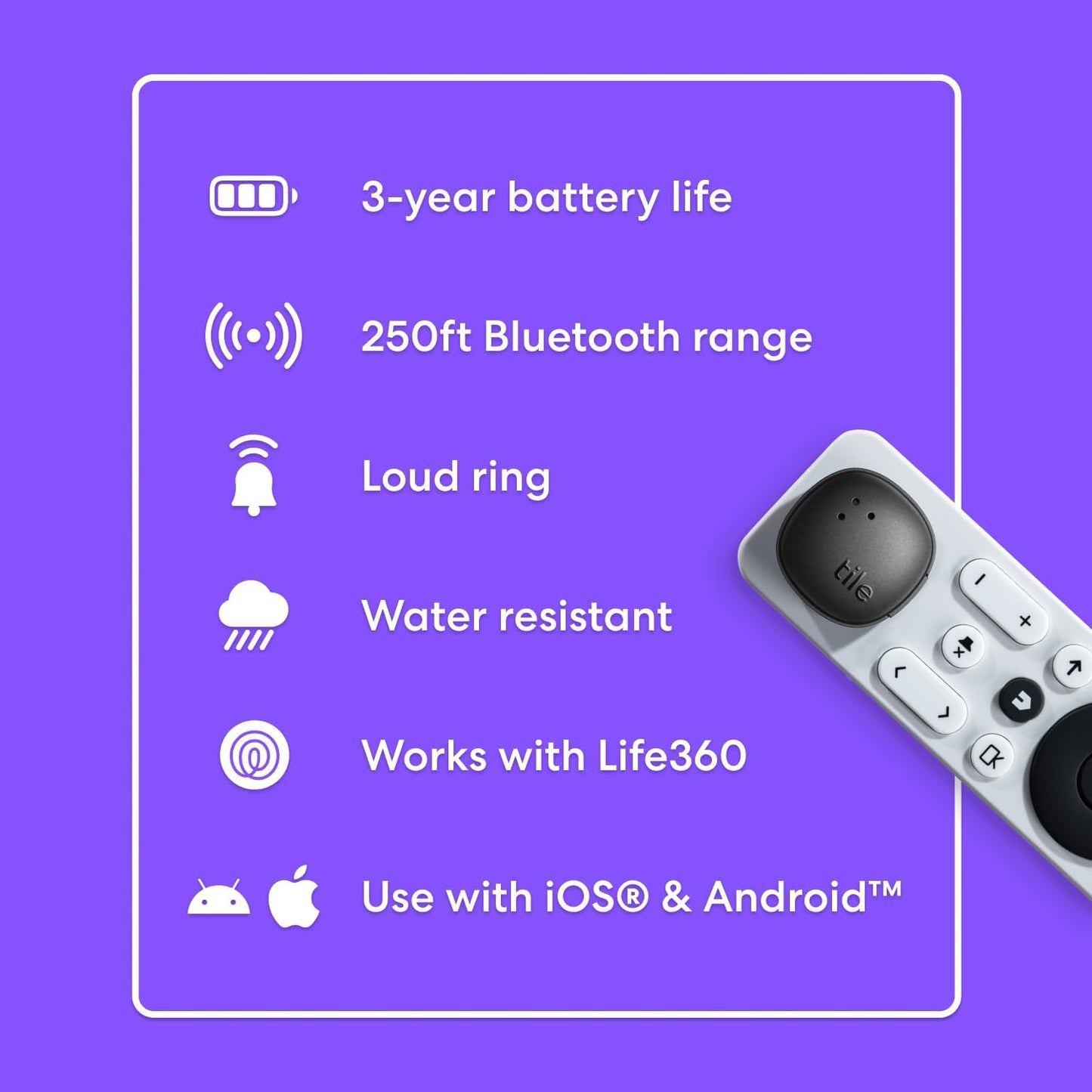 by Life360 Sticker - Small Bluetooth Tracker, Remote Finder and Item Locator for Bikes, Glasses and More, Both Ios and Android Compatible, Phone Finder, Pack of 2 (Black)