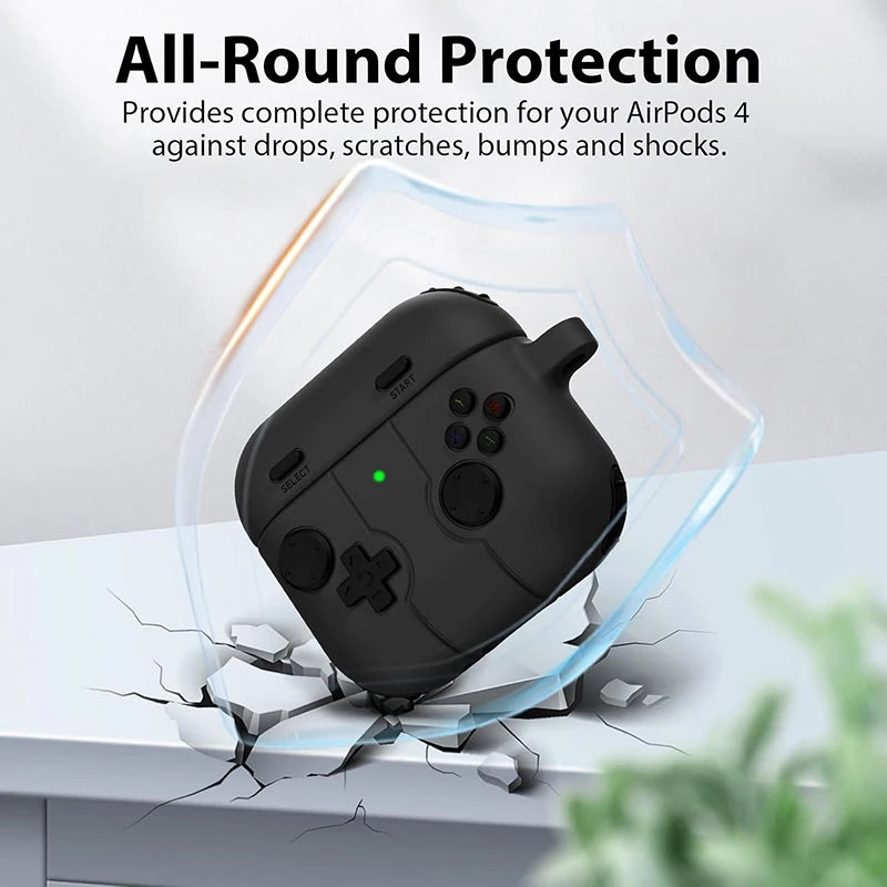 AirPods Earphone Case - 3D Gamepad Silicone Shockproof Cover for AirPods 1, 2, 3, Pro 2, and 2024 Models