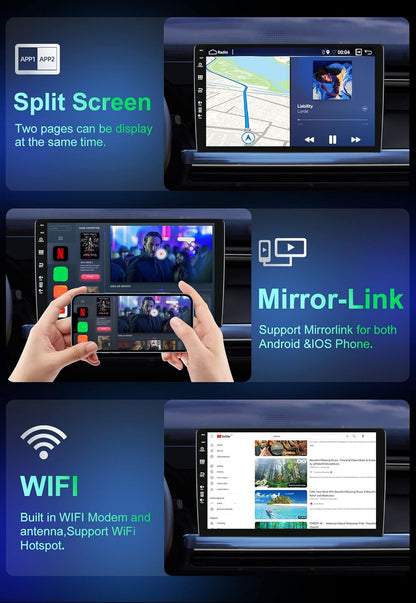 8G+256G 9Inch IPS Android Double Din Car Stereo for Vauxhall Corsa E 2015-2019 - Wireless Carplay/Android Auto/Dsp - Camera & MIC - USB AUX SWC BT DAB RDS