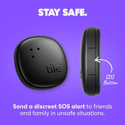 by Life360 Sticker - Small Bluetooth Tracker, Remote Finder and Item Locator for Bikes, Glasses and More, Both Ios and Android Compatible, Phone Finder, Pack of 2 (Black)