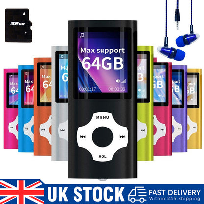 Bluetooth MP4/MP3 Lossless Music Player Radio Portable Sport Recorder +32GB Card