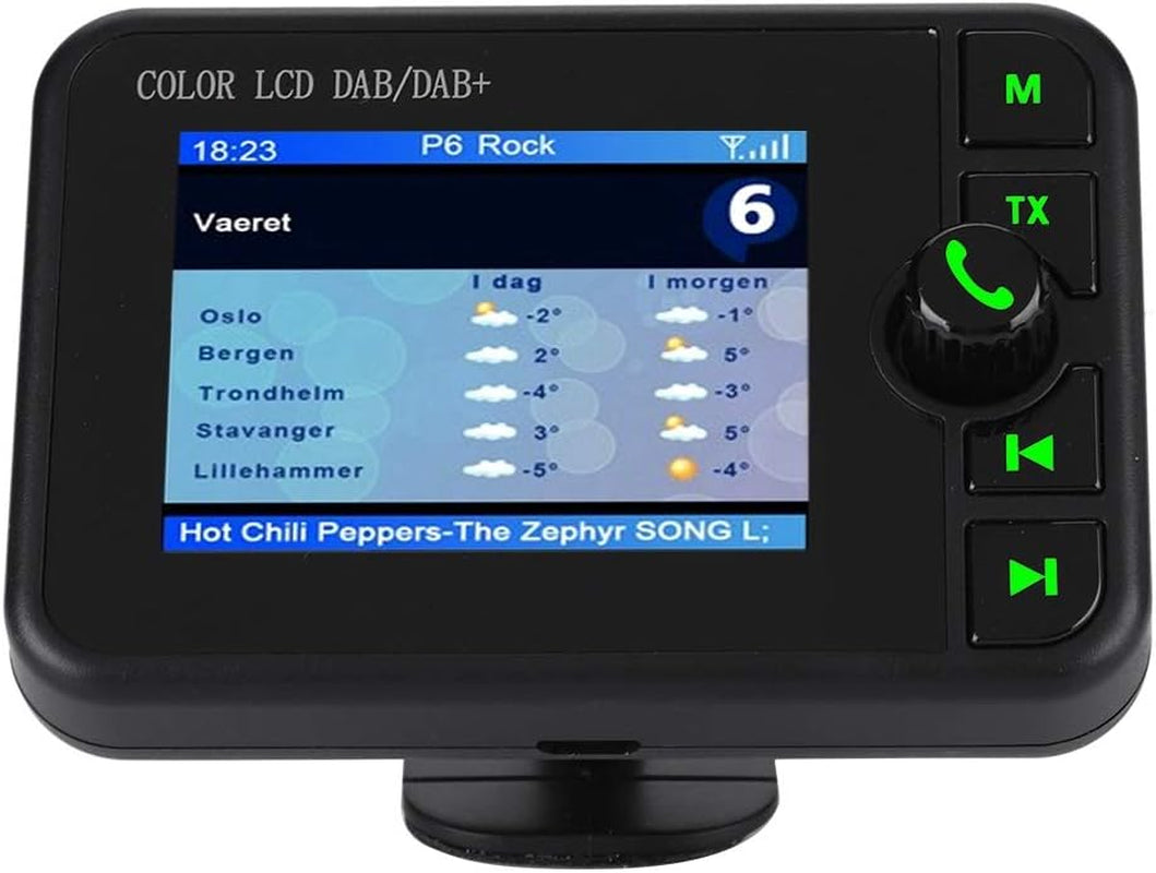 Car DAB Radio, 2.4 Inch Color LCD Bluetooth FM Transmitters, 170-240Mhz DAB / 87.5-108Mhz FM, Hands-Free Call, Portable Digital Radio Receiver Car Kit MP3 Music Player