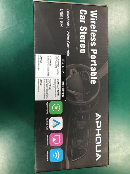 Carplay Screen for Car, 7'' Wireless App-Le Carplay & Android Auto Car Stereo, Portable Car Play Touch Screen Digital Media Receivers with GPS Navigation/Mirror Link/Bluetooth/Fm/Aux/Usb