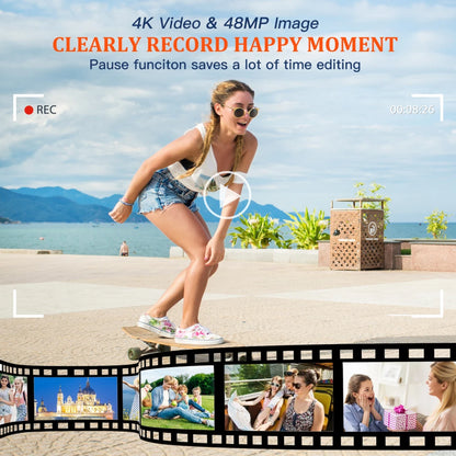 4K Digital Camera Auto Focus 48MP Vlogging Camera for Youtube and Anti-Shake Video Camera with Viewfinder Flash & Dial