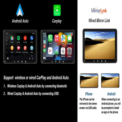 7 Inch Portable Car Stereo 2025 Upgraded Compatible with Wireless Carplay & Android Auto, Airplay, Stereo Sound, Voice Controll Wifi Bt/Wired Connection, Car Bluetooth Audio Output, TF/USB/AUX/FM