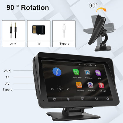 Portable Car Radio Wireless Carplay Screen Android Auto Screen,  7 Inch Touchscreen Bluetooth Portable Car Radio with FM Transmitter Voice Control