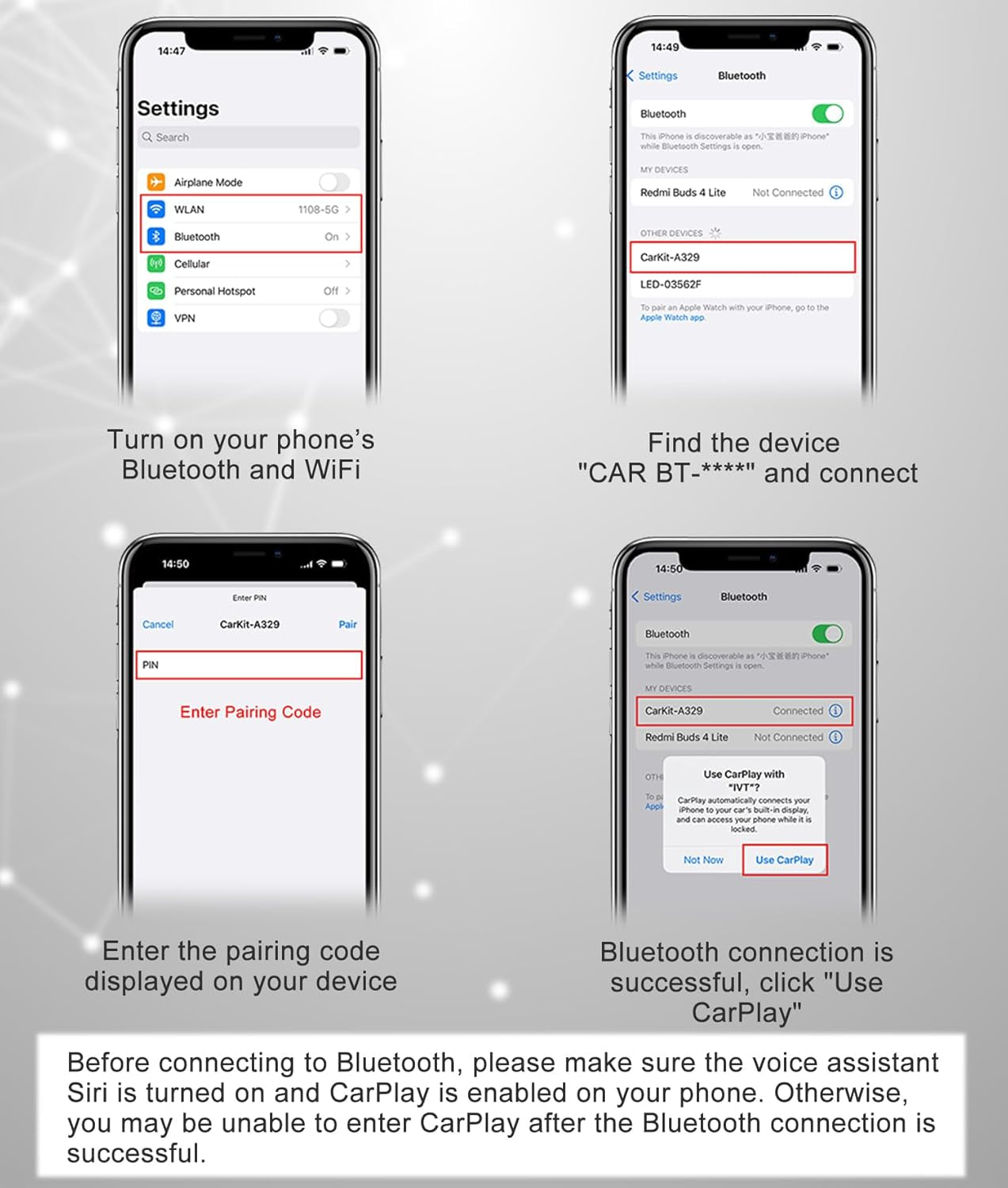 Wireless Apple Carplay Android Auto Screen for Car, 7" HD Touch Screen Car Stereo Portable Live Navigation Car Play Mirror Link Music Video Player Siri/Airplay/Aux/Fm/Radio