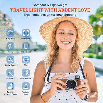 4K Digital Camera Auto Focus 48MP Vlogging Camera for Youtube and Anti-Shake Video Camera with Viewfinder Flash & Dial