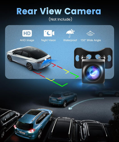 Wireless Carplay Screen Portable Car Stereo Android Auto Screen,  6.86 Inch Touch Screen Portable Car Play Bluetooth FM Transmitter Mirror Link Voice Control AUX Cable