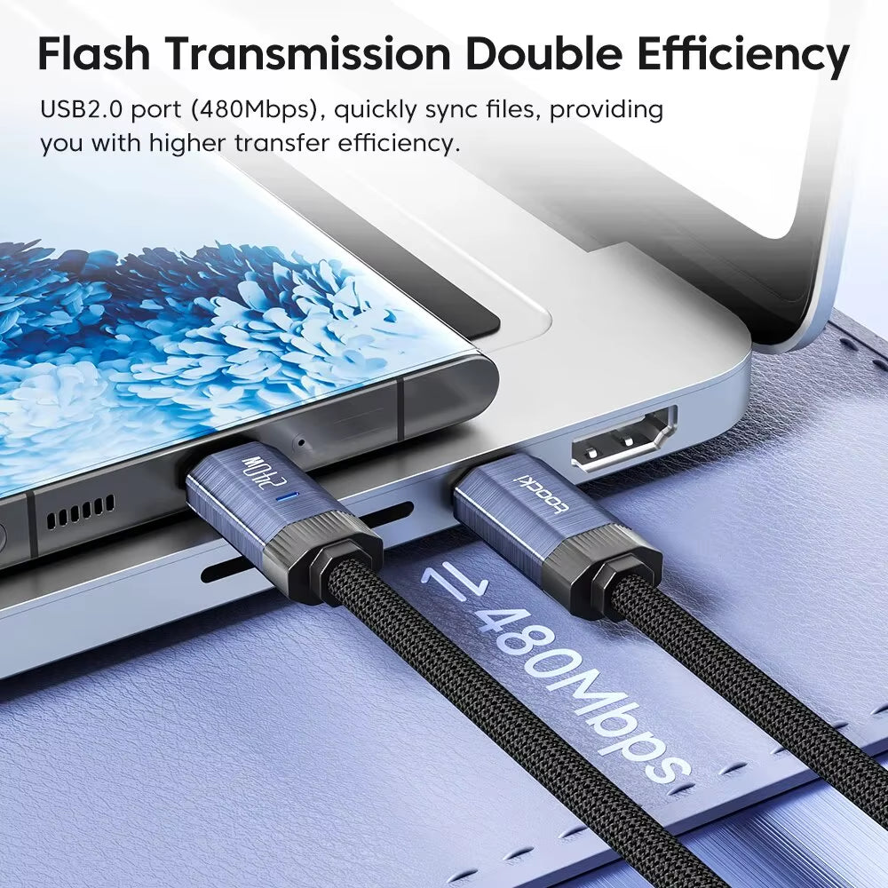 240W USB C to USB Type C Cable 48V 5A PD3.1 Super Fast Charging for Iphone 15 Promax Samsung S23 Macbook Hauwei Xiaomi