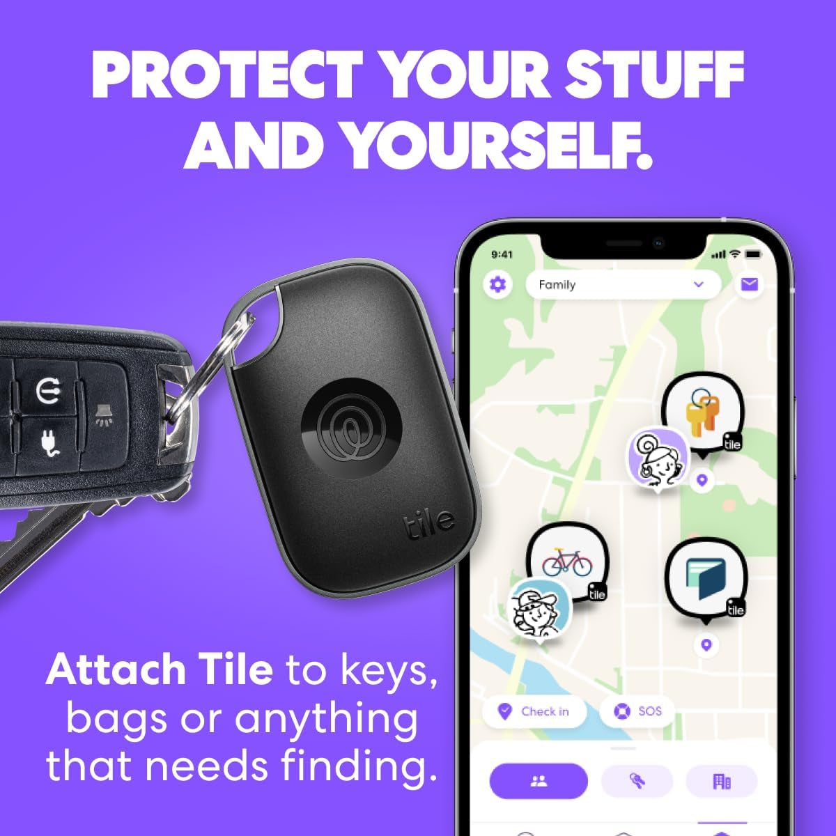 by Life360 Pro - Powerful Bluetooth Tracker, Key Finder and Item Locator for Keys Bags, and More, Both Ios and Android Compatible, Phone Finder. Pack of 2 (Black/White)