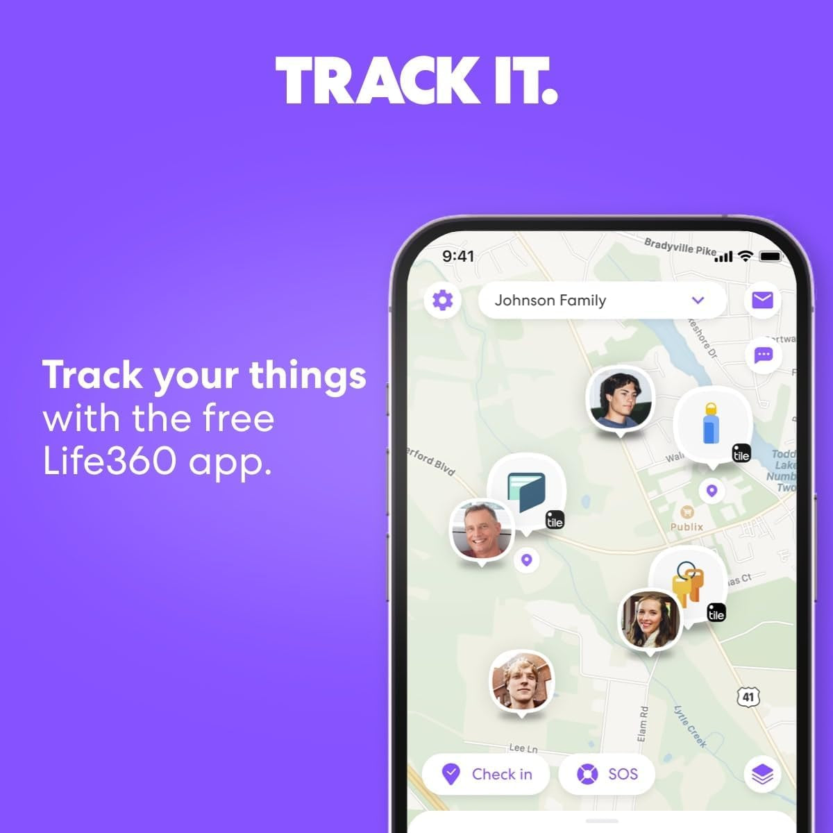 by Life360 Sticker - Small Bluetooth Tracker, Remote Finder and Item Locator for Bikes, Glasses and More, Both Ios and Android Compatible, Phone Finder, Pack of 2 (Black)
